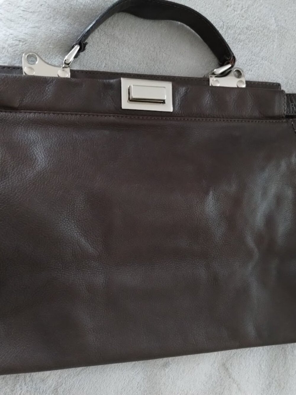 Borse in Pelle Brown Leather Tote Handbag Made in Italy - Picture 6 of 10